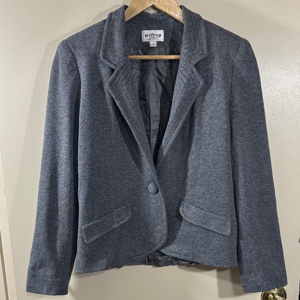 Wilroy Vintage Union Made Gray Women's Blazer Jacket Size 12